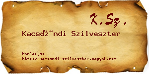 Kacsándi Szilveszter névjegykártya