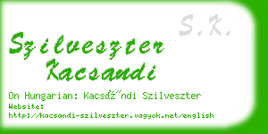 szilveszter kacsandi business card